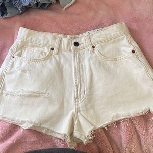 White jean shorts